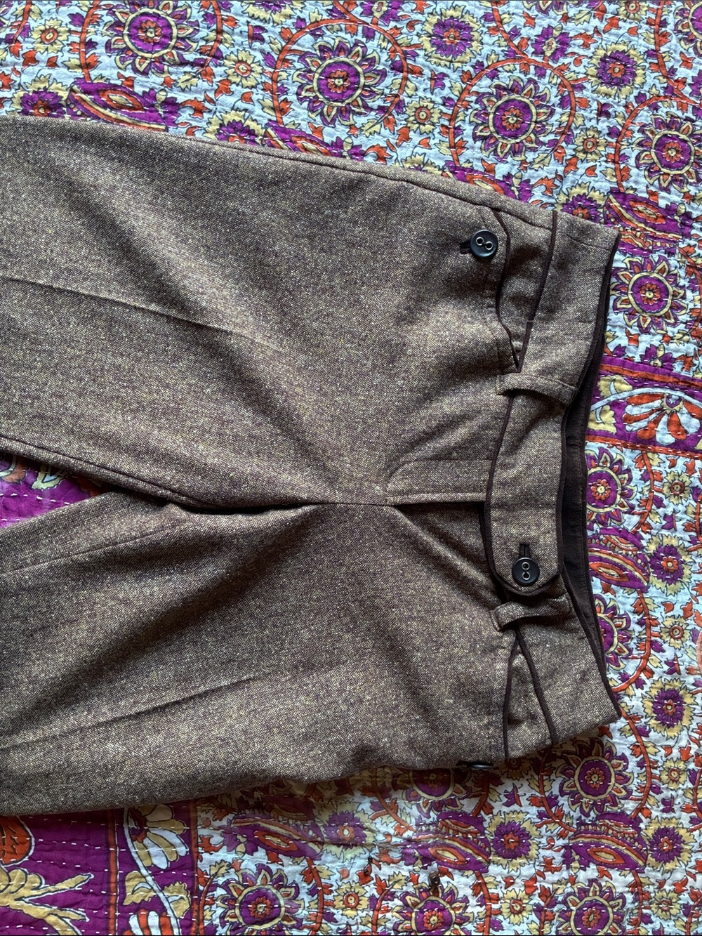 bebe Brown Wool-Blend Dress Pants